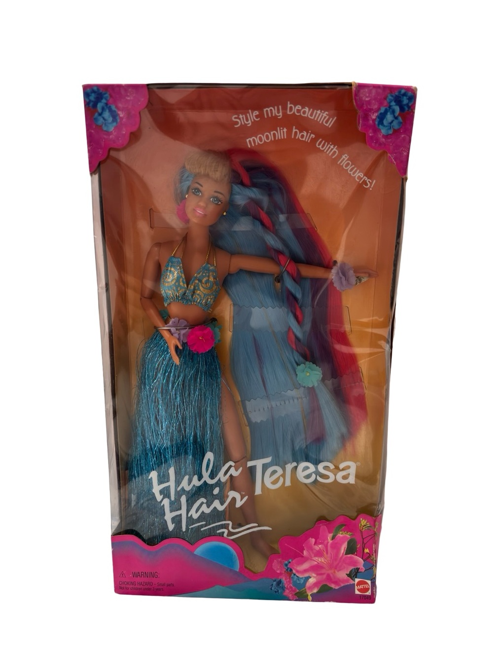 1996 Barbie Hula Hair Teresa Hawaiian doll long multi color hair Mattel NIB!